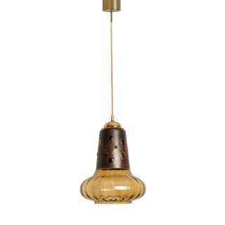Copper Glass Pendant Lamp from Raak, 1960 For Sale