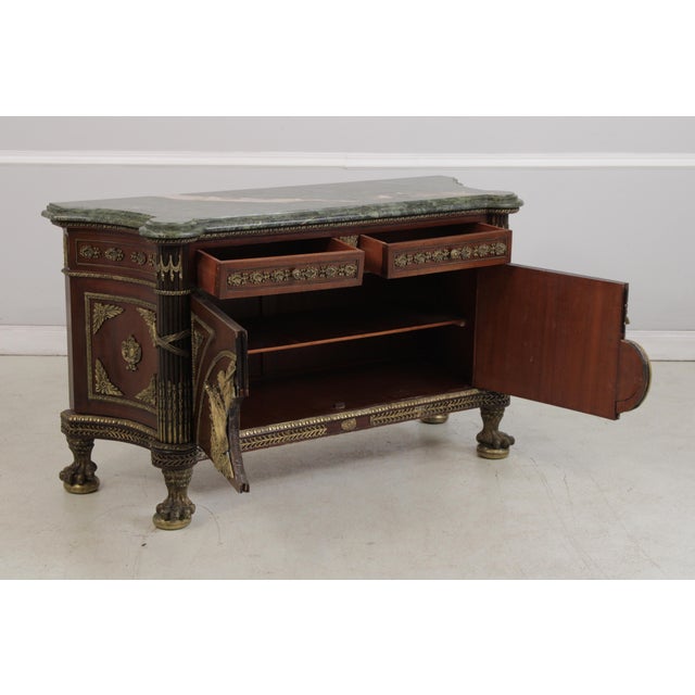 Vintage Marble Top French Louis XVI Style Commode For Sale - Image 4 of 18