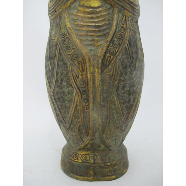 Chinese Antique Gilt Bronze Ware Cicada Wine Pot Vessel With Lid & Handle For Sale - Image 4 of 14