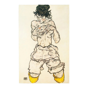 1981 Egon Schiele 35 Erotic Drawings Kneeling Semi Nude