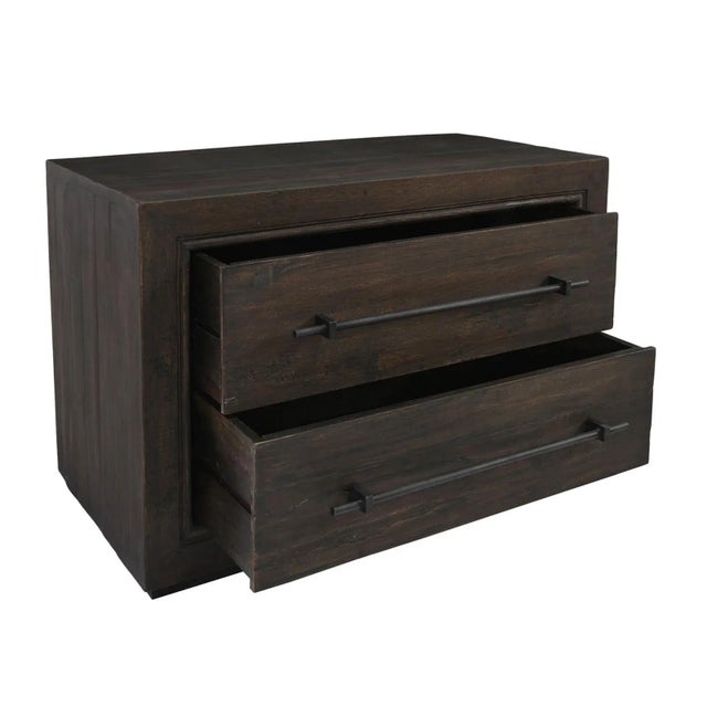 2020s Modern Espresso Two Drawer Nightstand For Sale - Image 5 of 7