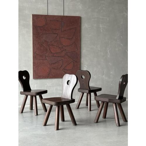 Brutalist Pine Chairs, Set of 4 For Sale - Image 4 of 7