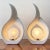 Postmodern Postmodern Sculptural White Flame Ceramic Table Lamps For Sale - Image 3 of 10