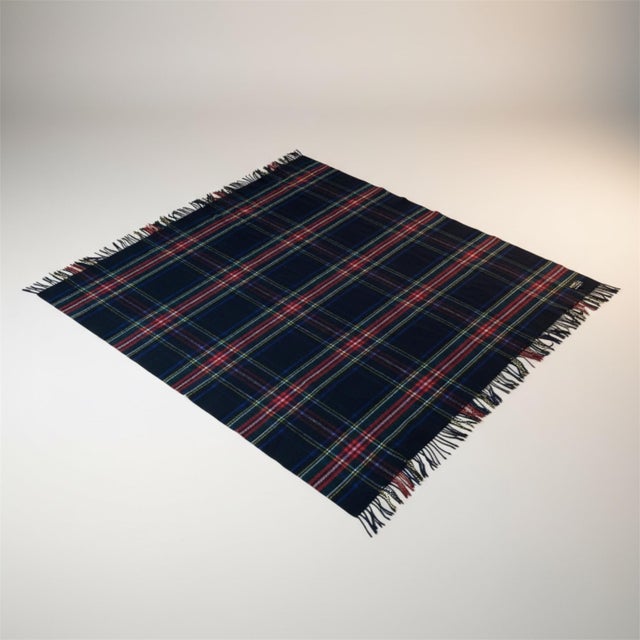 Plaid Tartan Throw Blanket in Wool from Johnstons of Elgin Scotland For Sale - Image 11 of 12