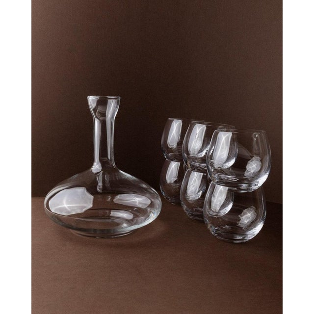 Vintage Drinking Glasses and Decanter, Italy, 1980s, Set of 7 For Sale - Image 8 of 11