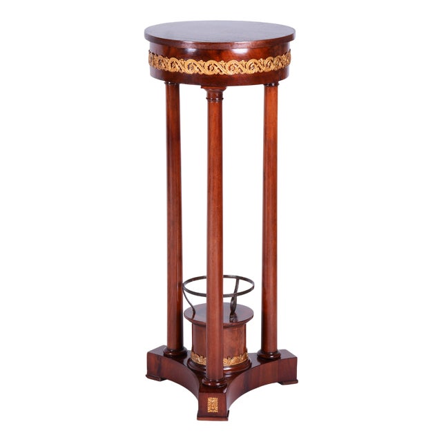 Empire Pedestal in Mahogany and Brass, France, 1820s For Sale