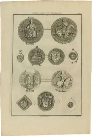Astle, Royal Seals of Scotland, 1792, Print