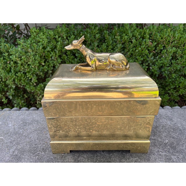 Mid-Century Modern 1980s Chapman Brass Box With Whippet Handles For Sale - Image 3 of 16