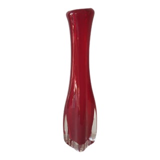 Geoffrey Baxter Ruby Red Glass Beak Vase for Whitefriars England For Sale