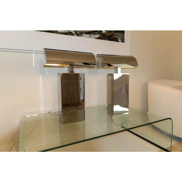 Rare and refined, this set of Karl Springer “Sculpture” desk lamps from the 1980s exemplifies the designer’s bold,...