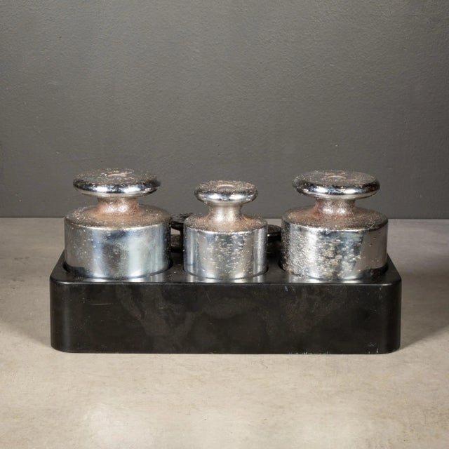 Early 20th Century Vintage Chrome and Steel Weights c.1930-1950 For Sale - Image 5 of 10
