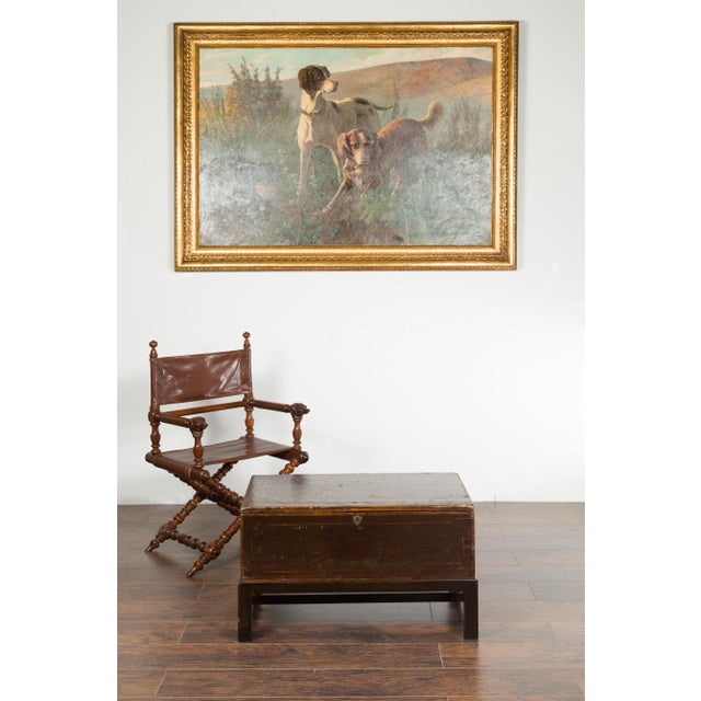 19th Century English 19th Century Painted Wood Box Mounted on a Newer Custom Stand For Sale - Image 5 of 12