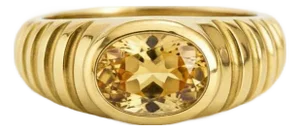 Oval Bezel Citrine Ring for Men Silver, Gold, Size 10