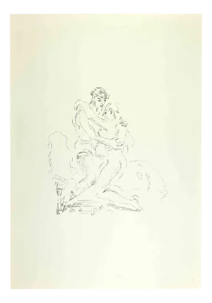 Filippo De Pisis, Lovers, 1968, Lithograph
