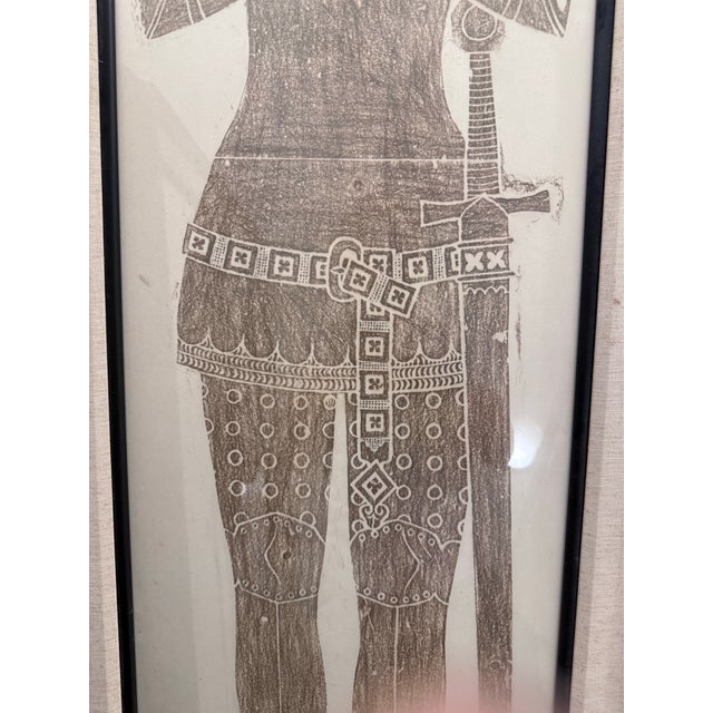Rare Medieval Knight Tomb Impression – Westminster Abbey & Stoke D’Abernon – Framed Set of Brass Rubbings For Sale In Dallas - Image 6 of 10
