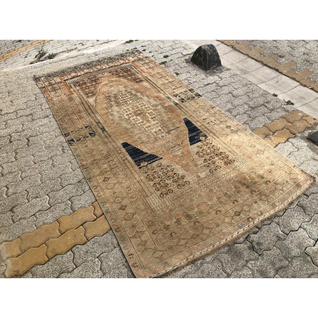 Tribal Oushak Handmade Floor Vintage Wool Rug For Sale - Image 3 of 11