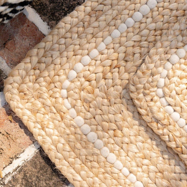 21"x41" Braided Jute Doormat With Hand-Spun Wool Accents For Sale In Charleston - Image 6 of 8