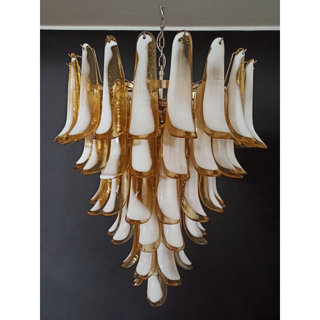 Vintage Italian Murano Chandelier with Caramel Glass Petals in the style of Mazzega, 1990 For Sale - Image 17 of 17