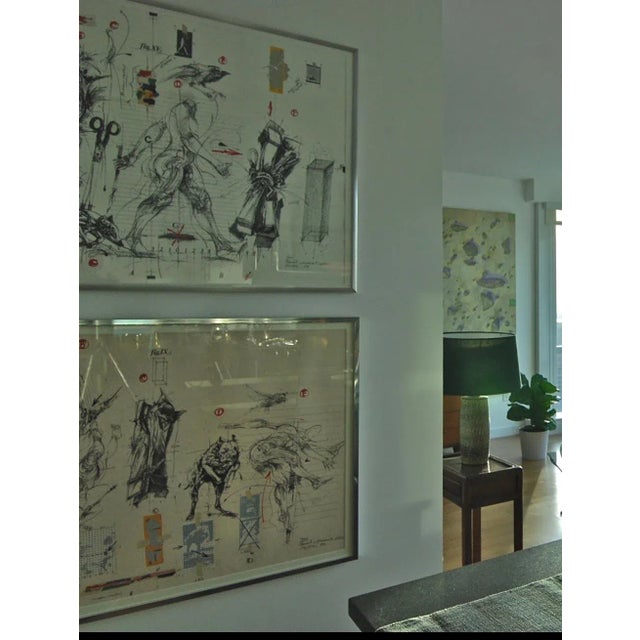 Large "Elements & Documents Utilises" Lithograph by Vladimir Velickovic, France For Sale - Image 4 of 5