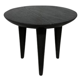 Andrianna Shamaris Minimalist Charred Round Side Table For Sale