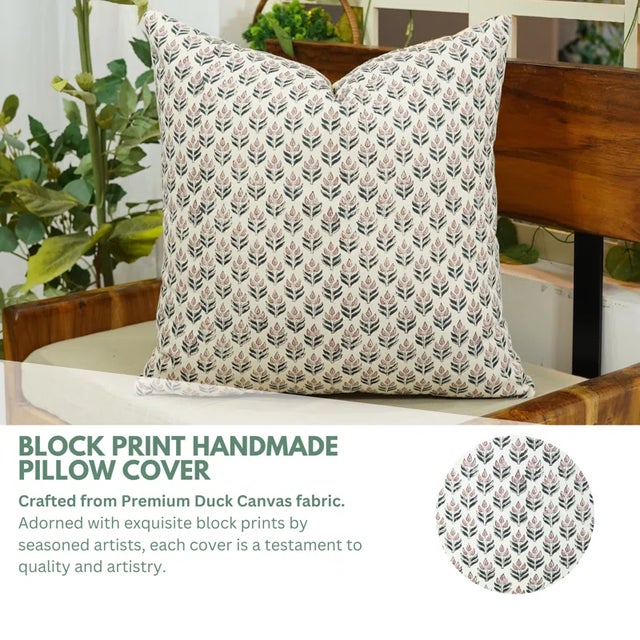 Add a touch of handmade elegance to your home with the fabdivine Alia cushion cover. Made from duck canvas, this cushion...