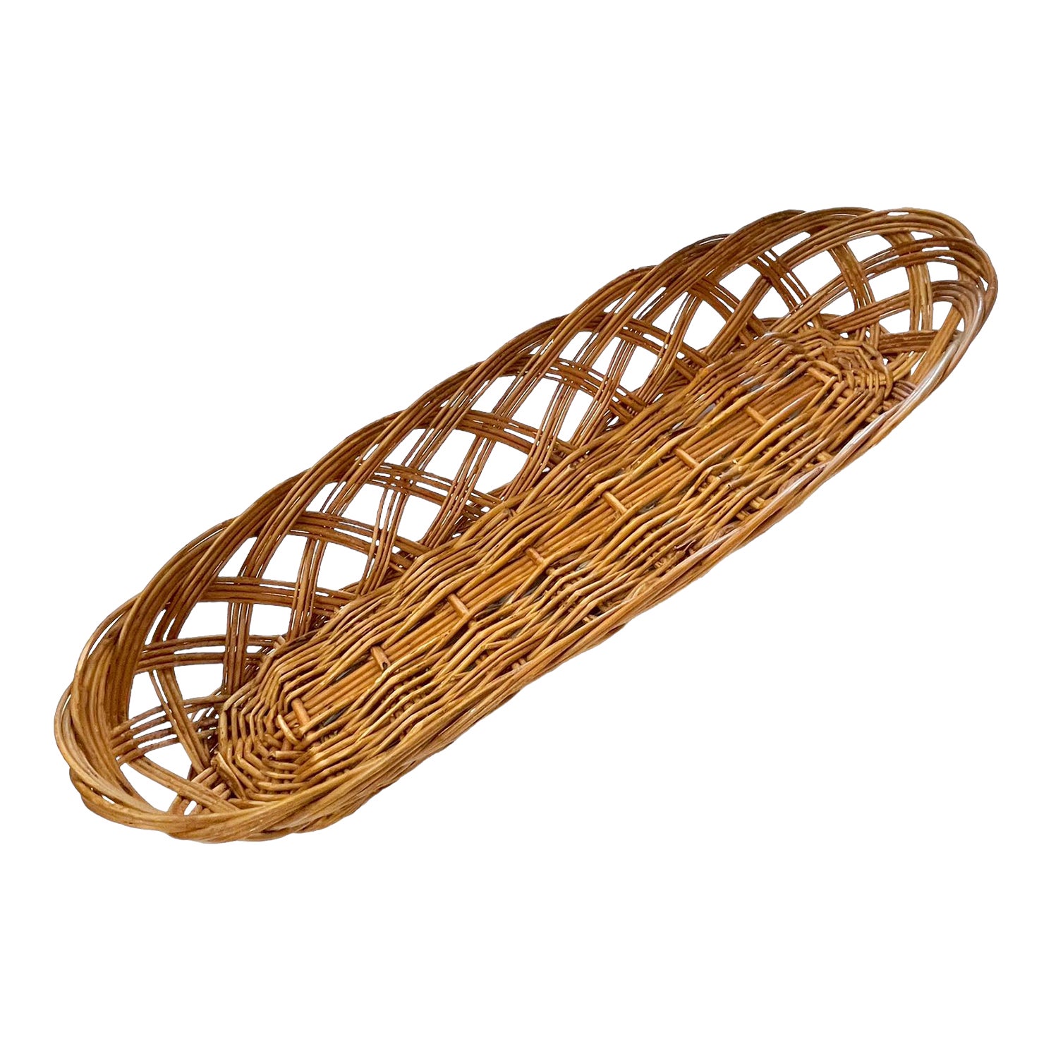 Mid 20th Century Vintage French Provincial Wicker Bread Basket Chairish