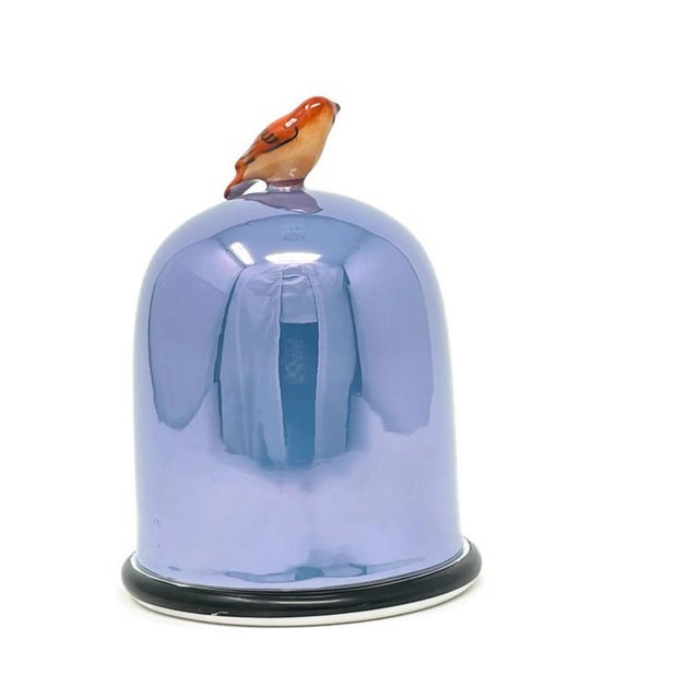 Art Deco 1920s Noritake Morimura Japanese Lusterware Figural Bird Domed Lid Trinket Box Antique & Hand painted in Japan...