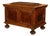 Antique Carved Walnut & Iron Coffer Chest Strong Guild Box Simmern Germany 1737 For Sale
