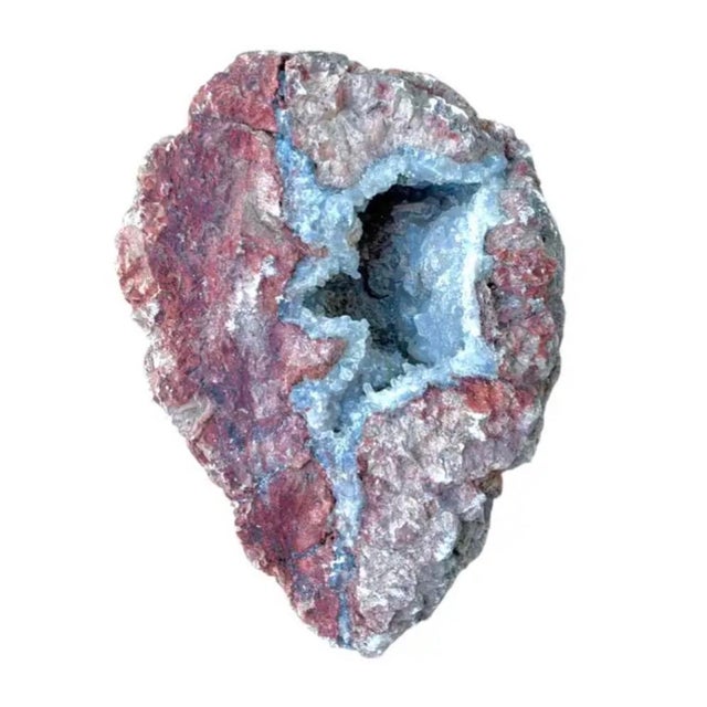 Contemporary Natural Quartz Geode Mineral Specimen in Iron-Stained Matrix For Sale - Image 3 of 12