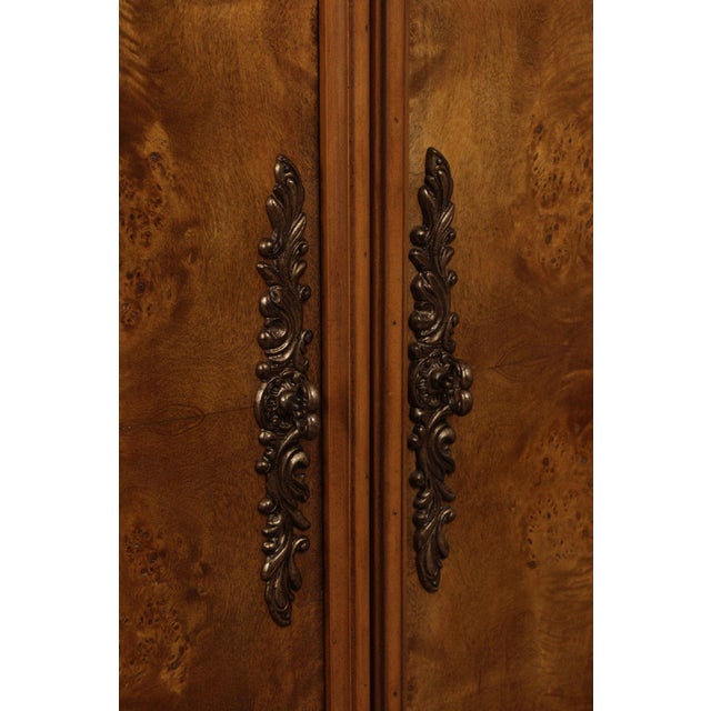 Tan Henredon Burl Wood Marble Top Sideboard Buffet Cabinet For Sale - Image 8 of 12