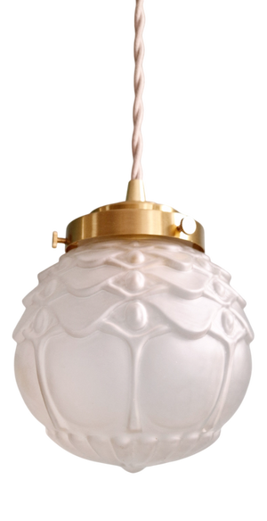 Art Deco Satin Glass Pendant Light, 1930s