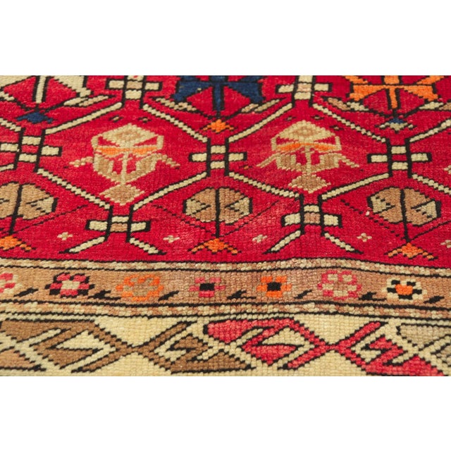 Mid 20th Century Mid 20th Century Vintage Turkish Tribal Oushak Rug, 03'11 X 06'11 For Sale - Image 5 of 10