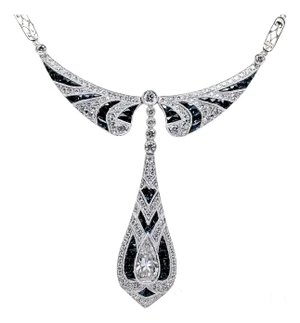 Gia Certified Diamond and Natural Sapphire in Platinum 950 Elegant Necklace