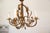 Italian 1960s Italian Gilt Metal Floral Chandelier, Wrought Iron, Five Lights For Sale - Image 3 of 13