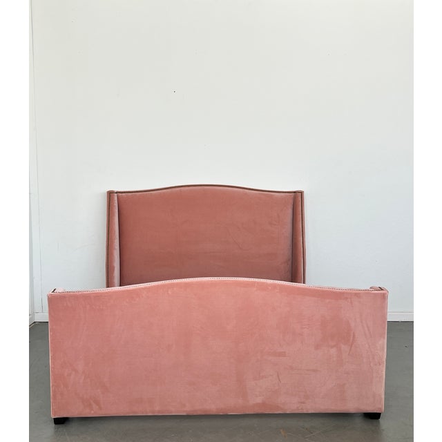 Elevate your bedroom with this exquisite queen-size bed from Mitchell Gold Bob Williams. Upholstered in a luxurious blush...