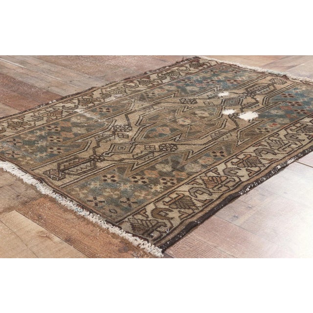 Textile Early 20th Century Antique Worn Persian Hamadan Rug, 02'06 X 03'06 For Sale - Image 7 of 10