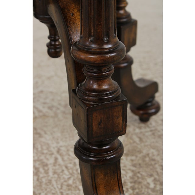 Maitland Smith Round Mahogany Pedestal Lamp Table For Sale - Image 14 of 16