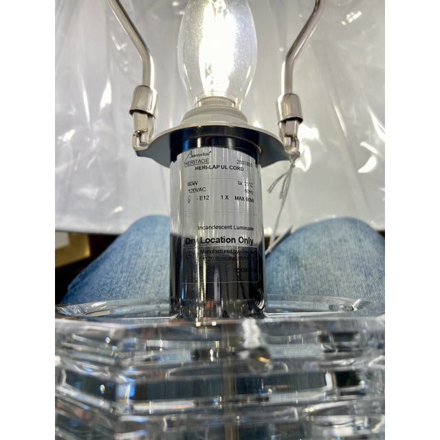 Baker Modern Baccarat Crystal Table Lamp For Sale In Atlanta - Image 6 of 6