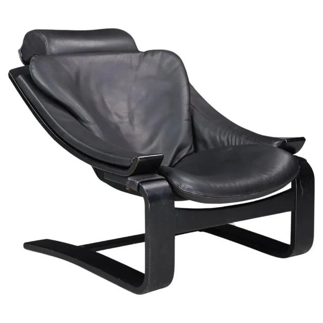 Vintage Dutch Bentwood and Leather Lounge Chair attributed to Sonja Wasseur, 1970s For Sale - Image 11 of 11