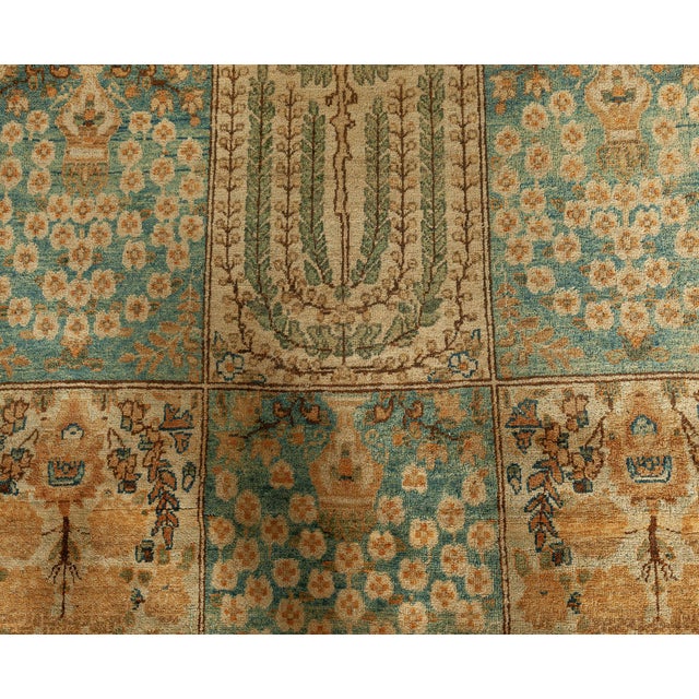19th Century Persian Tabriz Botanic Handwoven Wool Rug For Sale In New York - Image 6 of 8
