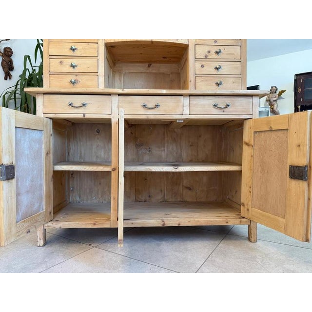 Art Nouveau Farmhouse Kitchen Sideboard in Softwood For Sale - Image 15 of 17