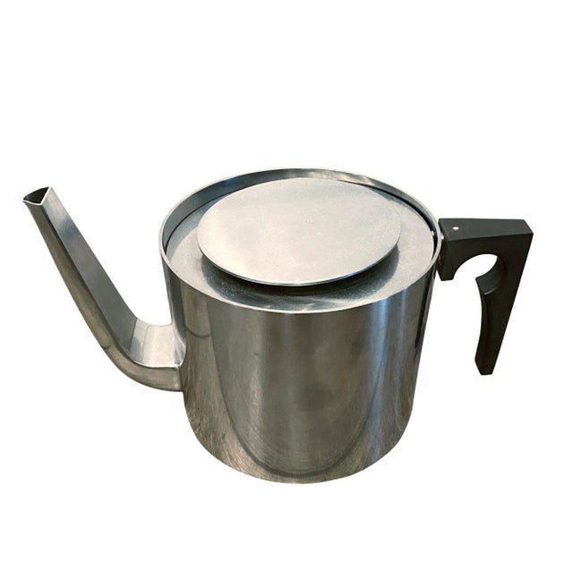 1970s C. 1974 Arne Jacobsen Danish Stainless Steel Coffee Set- 7 Pieces For Sale - Image 5 of 7