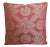 Custom-tailored pillow in Donghia Fabrics "Omen Medallion" with beautiful Asian design. Rusty-red cotton-velvet back....