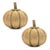 Add a touch of natural charm to your fall decor with this set of two Carved Fir Wood Pumpkins. Featuring warm green and...