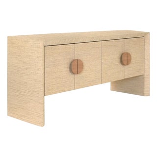 Matthew Izzo Home Colt Natural Grasscloth Four Door Buffet For Sale