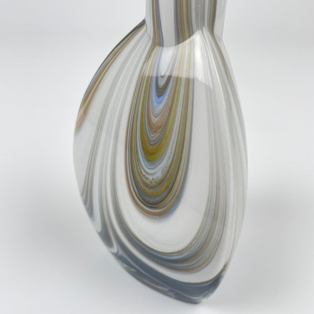 Murano glass bottle, shades of brown, blue, and gray on a white background. Made in Italy. Circa 1960 Weight: 350 g...