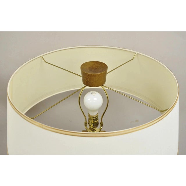 Metal Decorator Fine Art Lamps Gold Gilt Metal Skyscraper Modern Floor Lamps - A Pair For Sale - Image 7 of 12