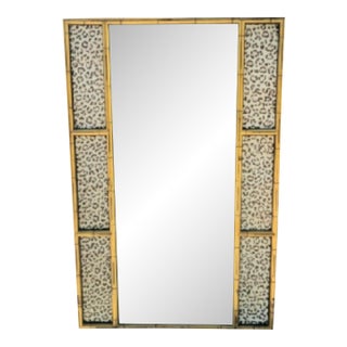 Customized Leopard Antique Gold Gilt Tall Rectangular Hollywood Regency Wall Mirror For Sale