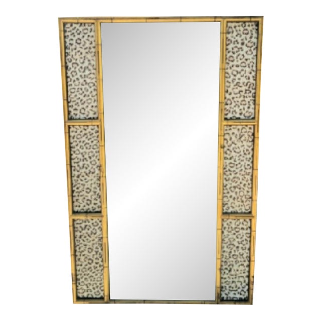 Customized Leopard Antique Gold Gilt Tall Rectangular Hollywood Regency Wall Mirror For Sale