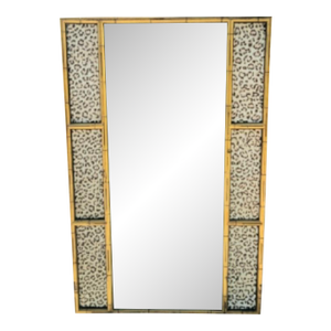 Customized Leopard Antique Gold Gilt Tall Rectangular Hollywood Regency Wall Mirror